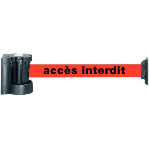Support Mural Noir Avec Sangle 3m Rouge + Marq Acces Interdi