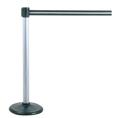 Poteau Noir Avec Sangle à Rayures Noir/ Argent