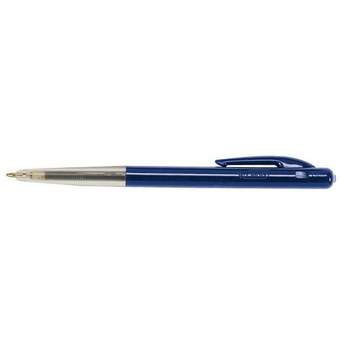 BIC - Stylo bille M10 Original rétractable - Bleu - Pointe Moyenne 1mm - Niveau d'encre visible - Emballage 100% recyclable