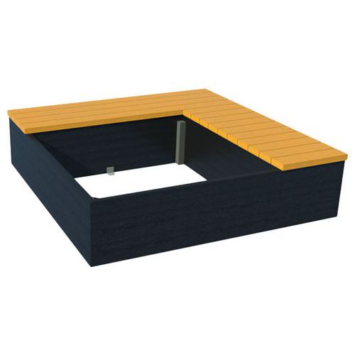 Bac Eden 180x180 Cm Assise Angle À Droite Jaune - Laqué Noir