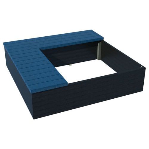 Bac Eden 180x180 Cm Assise Angle À Gauche Bleu - Laqué Noir