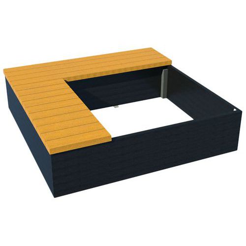 Bac Eden 180x180 Cm Assise Angle À Gauche Jaune - Laqué Noir