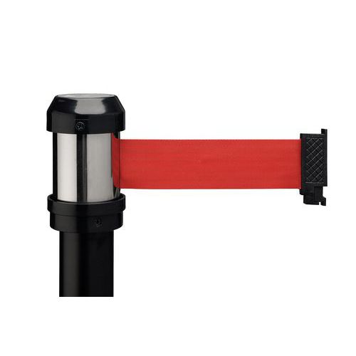 Poteau Noir Avec Sangle Rouge 2m