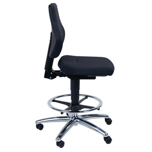Siège technique GUALI - tabouret assis-debout - hauteur réglable jusqu'à 57 cm - Noir Pas Cher | Bureau Vallée