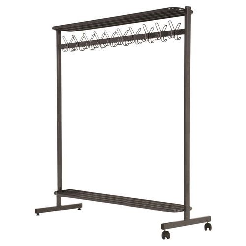 Vestiaire mobile 20 patères Anthracite 7016 - Acier 160x150x50cm - 5 ans garantie - Mobile et pratique