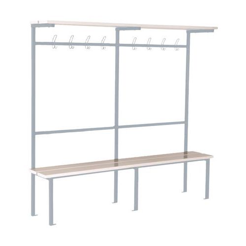 Banc vestiaire PVC 4 à 8 patères - Simple face