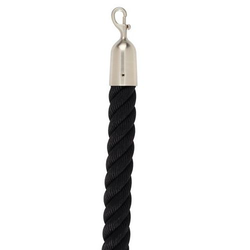 Beltrac - Corde pour poteau Noir - 2000 mm - Crochet Nickel - Polypropylène - Éco-responsable