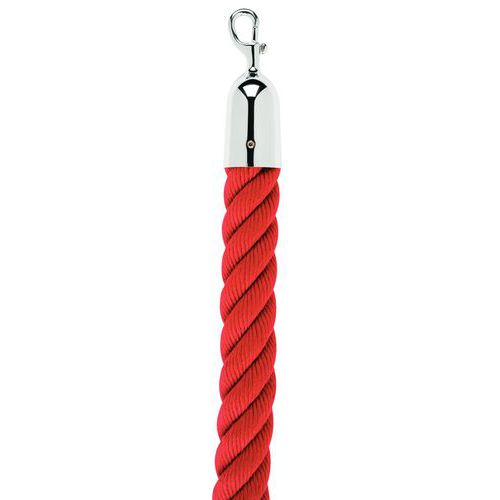 Beltrac - Corde pour poteau Luxor - Rouge 2000mm - Polypropylène, Crochet Acier - Éco-responsable