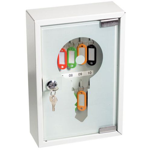 Armoire A Cles Gris Clair Qte 10 Cles Por Te En Verre