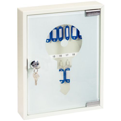 Armoire A Cles Gris Clair Qte 20 Cles Por Te En Verre