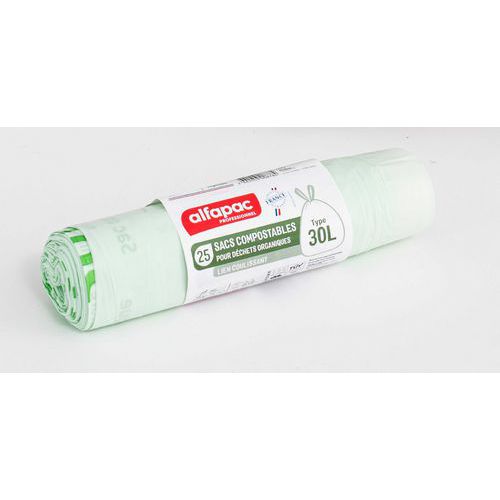 Sac Poubelle à Lien Coulissant -déchets Organiques-30l-vert