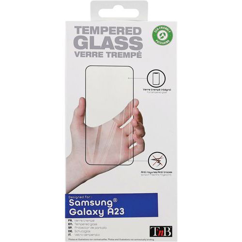 TNB - Protection intégrale verre trempé Samsung Galaxy A23 - 15.5 cm x 70 mm - Emballage recyclable