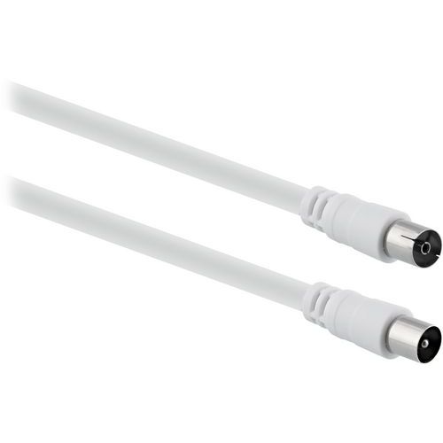 TNB - Câble Antenne TV Mâle vers Femelle 1.5m Blanc - Connectique Fiable - Emballage Recyclable