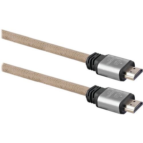 TNB - Câble HDMI 4K Rope Mâle vers Mâle 2m Marron - Haute Qualité Audio Vidéo