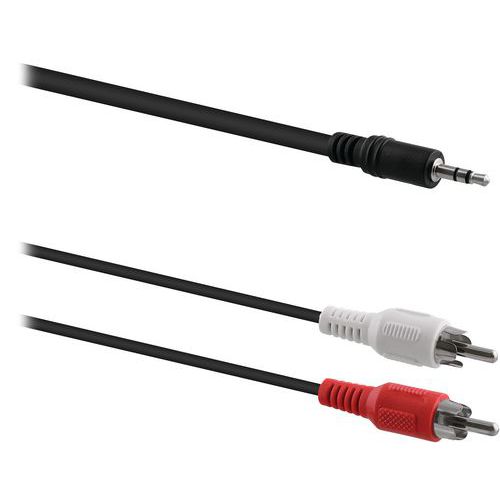 TNB - Câble Jack 3.5mm vers 2 RCA Mâle - 3m Noir - Connectivité Audio Fiable