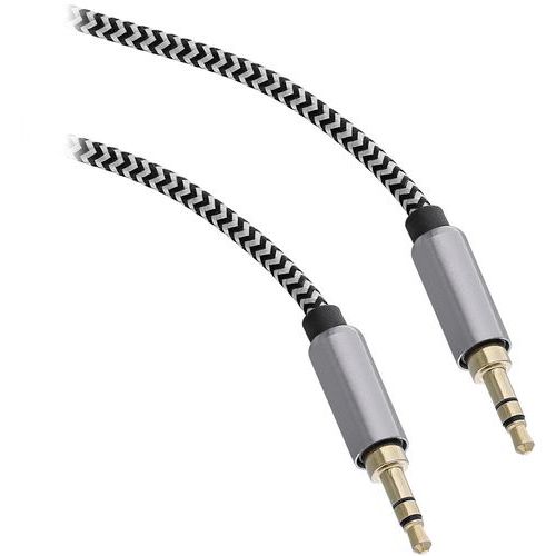 Câble Jack 3.5 Mm Mâle Vers 2 Rca Mâle Nylon