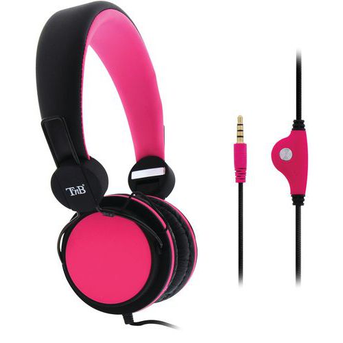 Casque Filaire Pliable Jack 3.5 Mm Be Color - Rose/noir