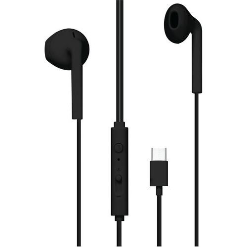 Ã‰couteurs Filaires Intra-auriculaires Type C C-buds - Noir
