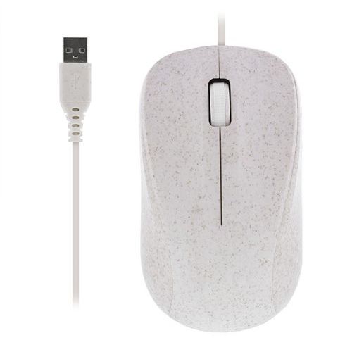 TNB - Souris Filaire Eco Ambidextre Beige - 1000 dpi Silencieuse USB - Idéale Télétravail
