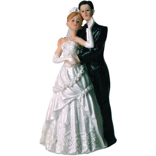 Sujet Mariage couple Paris - H14cm En Polystone Décoré