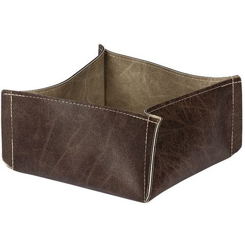 Panière Effet Cuir Barket - 13x13x7 Cm