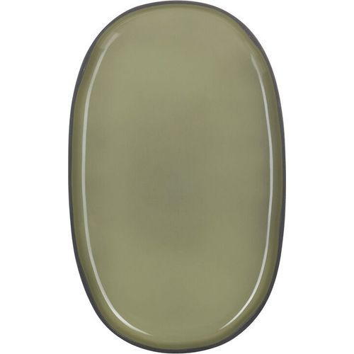 Assiette Ovale Caractère - Kaki - 35 Cm