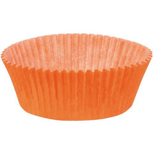 Caissette Ronde En Papier Silisé Orange - Hauteur 2 Cm
