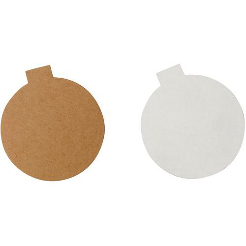 Boîte 200 Mini-cartons Rond - Kraft Et Blanc - 8 Cm