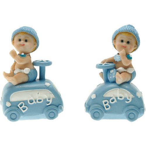 Sujet De Baptême Ou Naissance - Bleu - 85 Cm