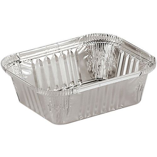 Barquette Rectangulaire Aluminium à Bord - 228x162x52 Mm