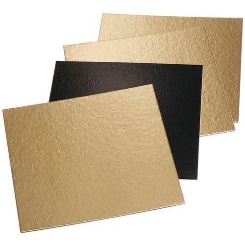 Carré Gâteau Métallisé Réversible Or Et Noir - 200 Mm