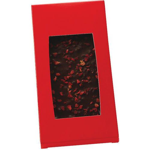 Sachet à Tablette Neutre En Carton Avec Fenêtre - Rouge