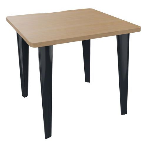 Vinco - Bureau droit Evidence L.80 x P.80 cm chêne clair pied anthracite - 74 cm hauteur - 64% recyclé - Éco-label NF Environnement
