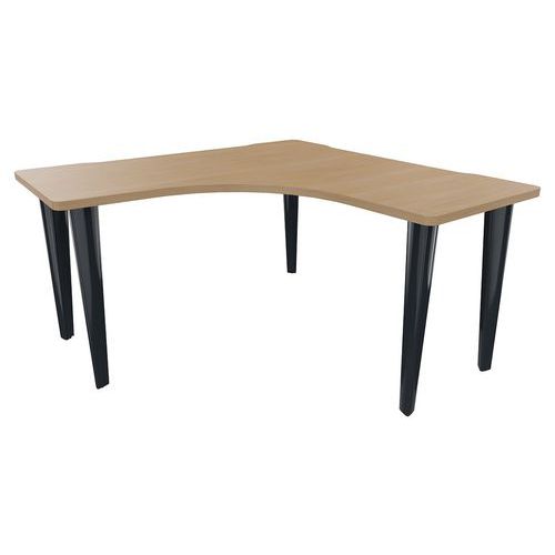 Vinco - Bureau symétrique Evidence 140x140 cm chêne clair/anthracite - Éco-responsable 64% recyclé - Garantie 5 ans