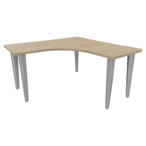 Vinco - Bureau symétrique Evidence 140x140 cm Chêne Naturel/Alu - Éco-responsable et Certifié NF Environnement