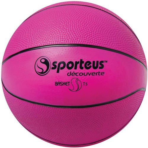 Ballon de Basket Initiation PVC Sporteus T5 Ø 220mm 400 Mauve - Taille 5 - Terrain Macadam - Durable