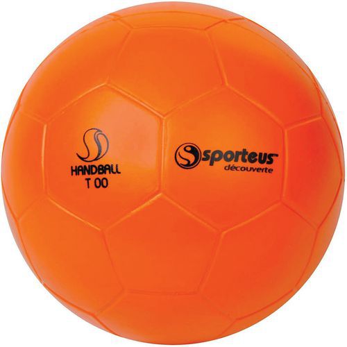 Ballon de Handball Initiation PVC Sporteus T00 Ø 155mm 190g Orange - Idéal pour Salle