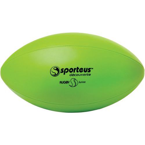 Ballon de Rugby Junior PVC Sporteus - Taille 1 Ø 150mm 360g Vert - Pédagogique Gazon