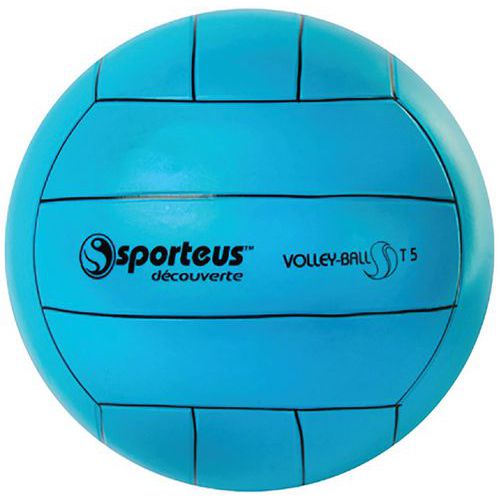Ballon de Volley Initiation PVC Sporteus Ø 215 mm 300 g Bleu - Idéal pour Débutants en Salle
