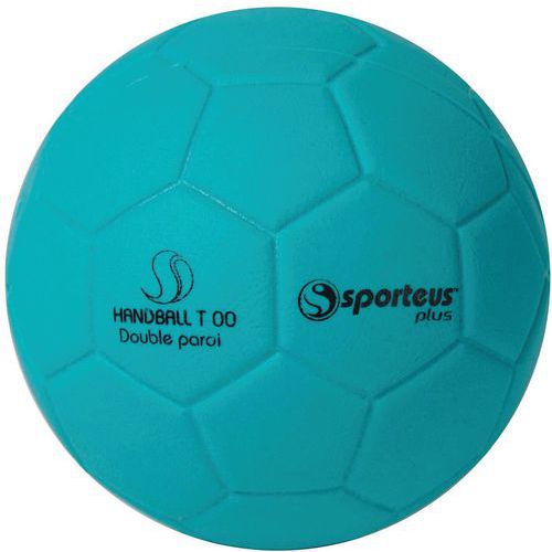 Ballon de Handball Initiation Sporteus T00 Ø145mm Bleu - Double Mousse PVC - Idéal Salle