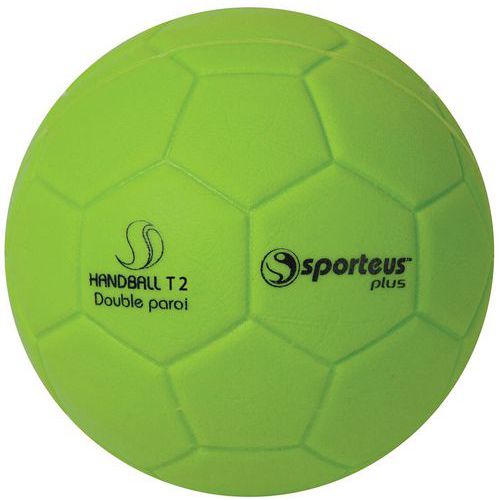 Ballon Hand Init. Double Mousse Pvc Sporteus T2 Ø175 Vert
