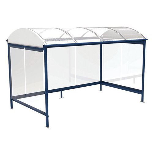 Abri Plus - Abri vélos Combrailles 4m - Acier Bleu Gentiane RAL 5010 - 5 ans Garantie