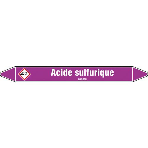 Brady - Marquage tuyauterie Acide Sulfurique - 250x140 mm - Polyester Laminé Violet