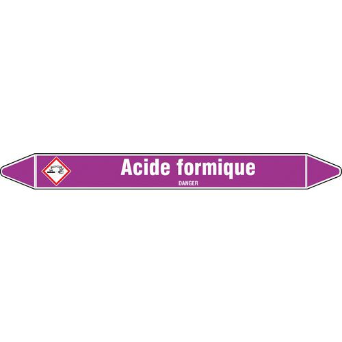 Brady - Marquage tuyauterie Acide Formique Violet - Polyester Laminé 250x130mm - Résistant et Clair