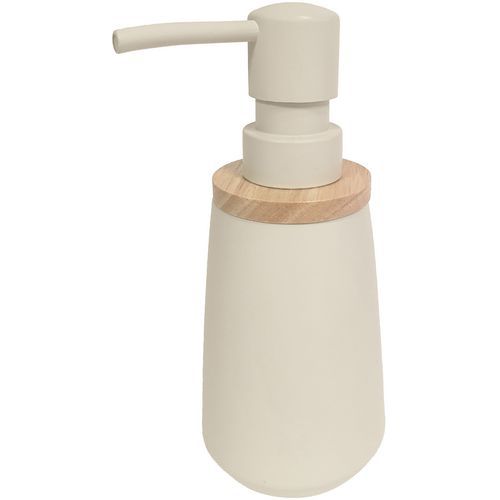 Distributeur De Savon En Polyrésine Et Bois Crème