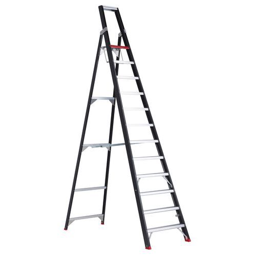 Escabeau Pliant H 2.80 M - 11 Marches + 1 Plateforme