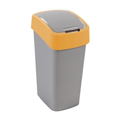 Poubelle Pacific 50L Plastique Argent Jaune Tri Sélectif Ouverture Basculante Intérieur