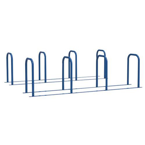 Abri Plus - Borne à vélos en U reliée 4 places - Acier galvanisé bleu - 3200x550x850 mm - Durable et recyclable