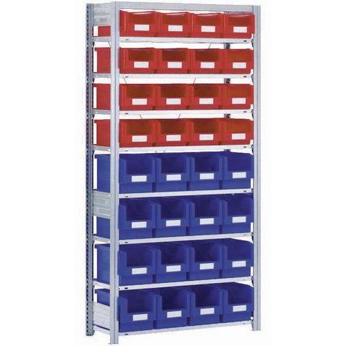 Rayonnages à Tablettes Avec 32 Bacs à Bec Sk