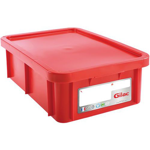 Bac Haccp 25 Litres Rectangulaire + Couvercle - Rouge